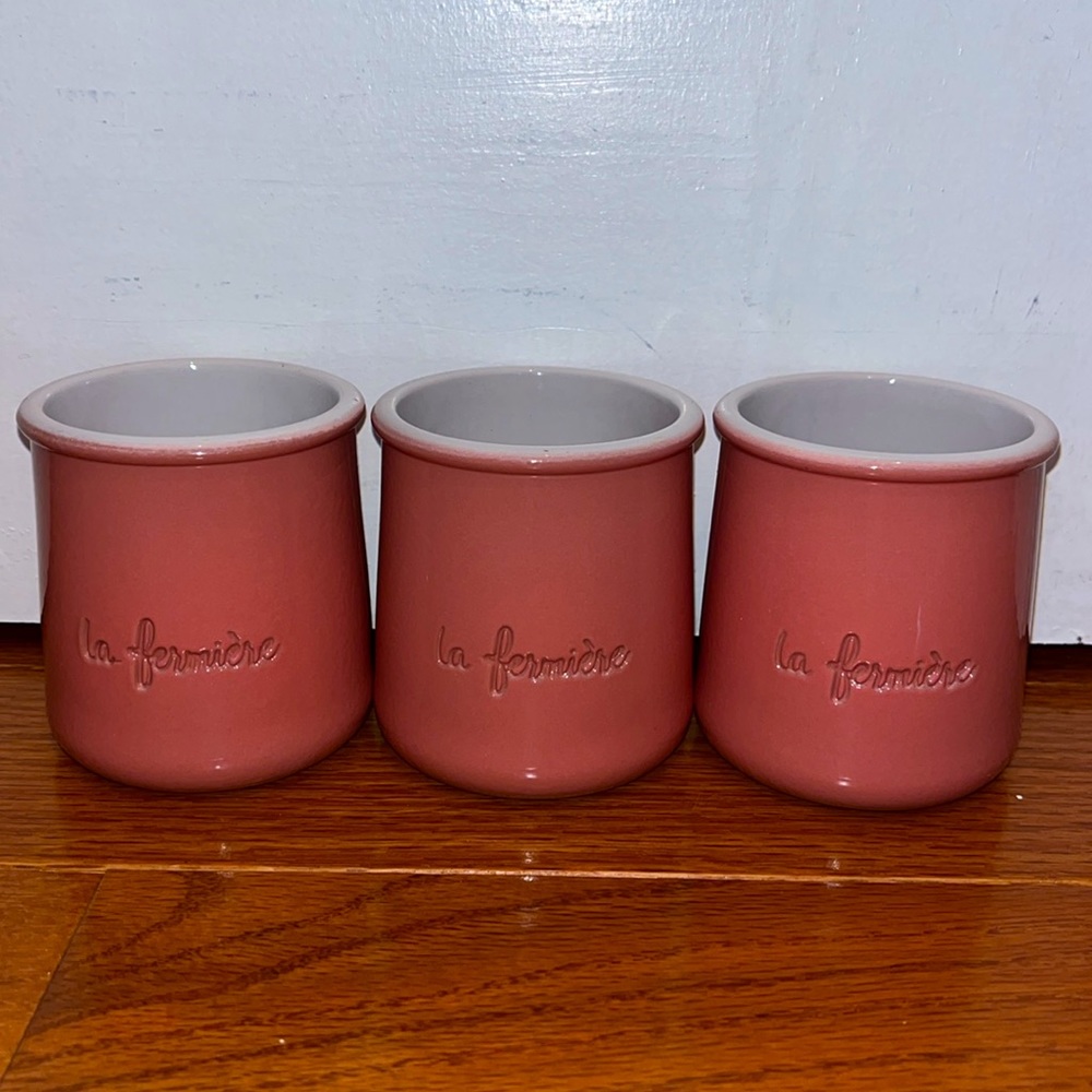 La Fermière Pots in Dusty Rose (set of three)